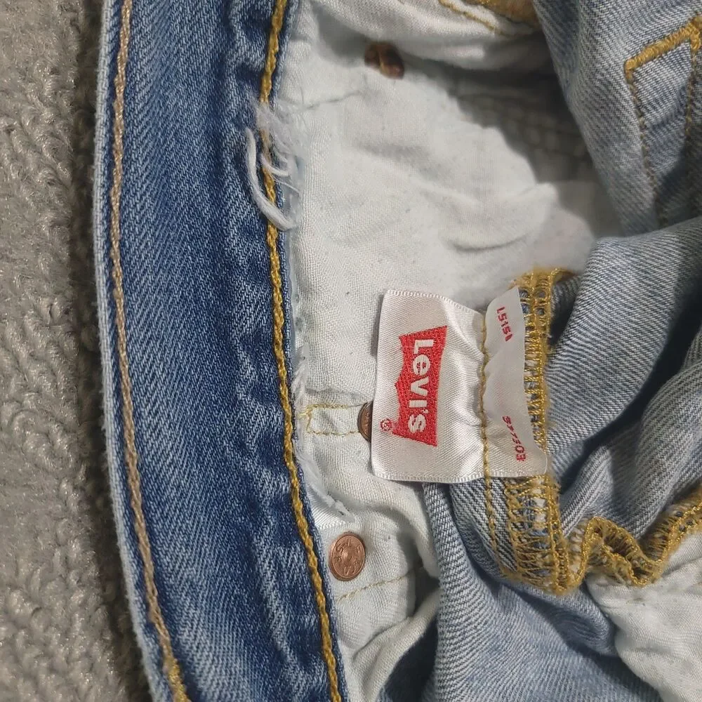 Levis 501 Original Fit Straight Leg Jeans Mens 38x29 Blue Denim Button Fly Pants